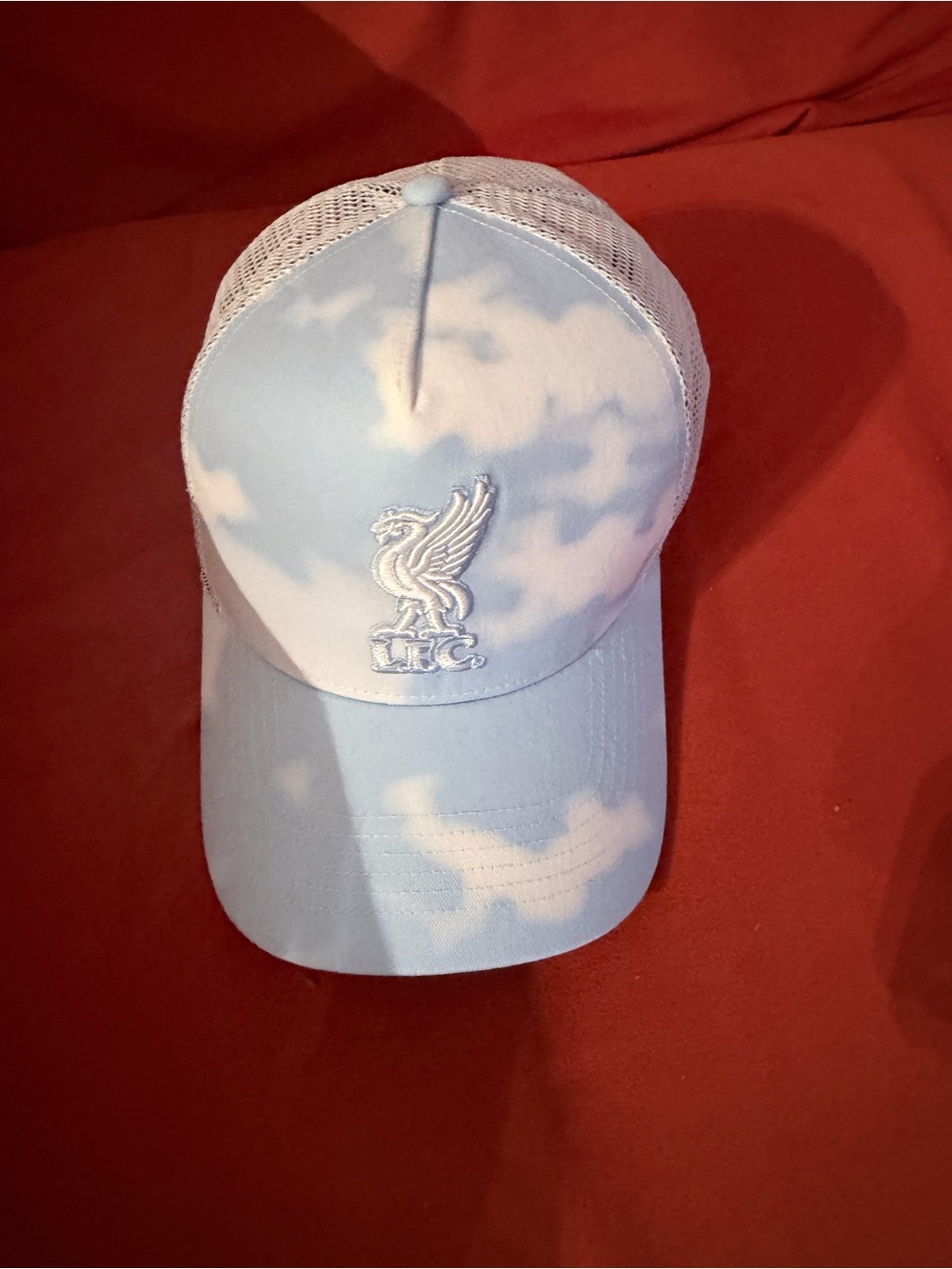 Liverpool Light Blue Cloud Trucker Hat with Embroidered Liverbird Logo